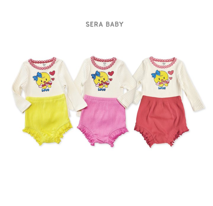 Sera - Korean Baby Fashion - #onlinebabyshop - Bebe Ribbed Bloomer Top Bottom Set