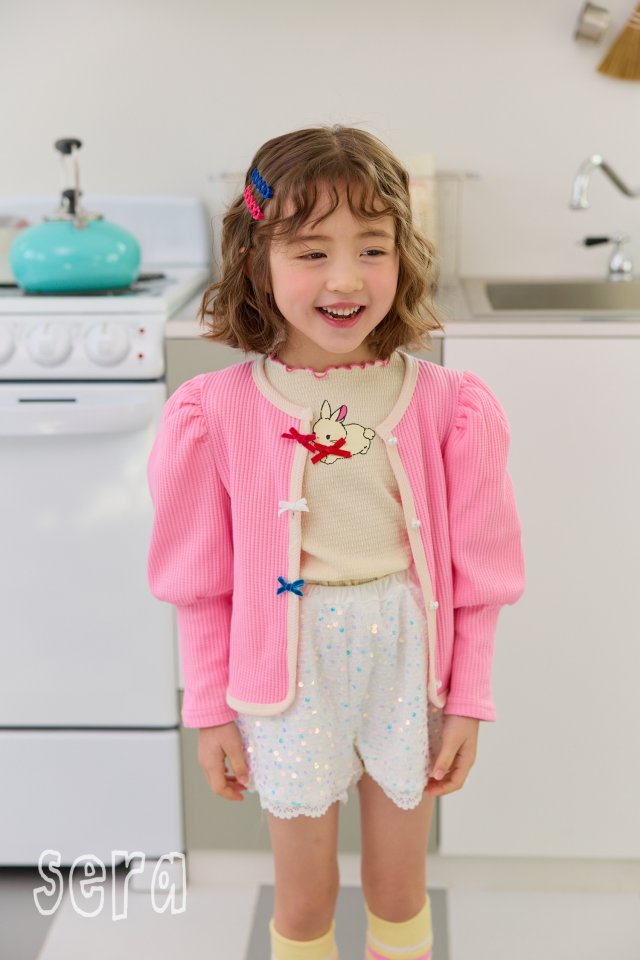 Sera - Korean Children Fashion - #Kfashion4kids - Puff Ribbon Cardigan - 9