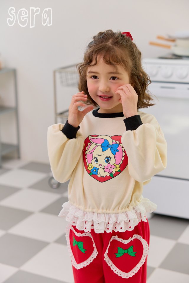 Sera - Korean Children Fashion - #childofig - Lace Heart Sweatshirts - 5