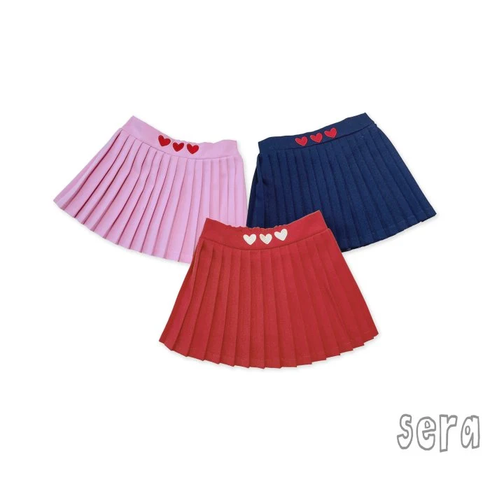 Sera - Korean Children Fashion - #childofig - Heart Pleated Skirt