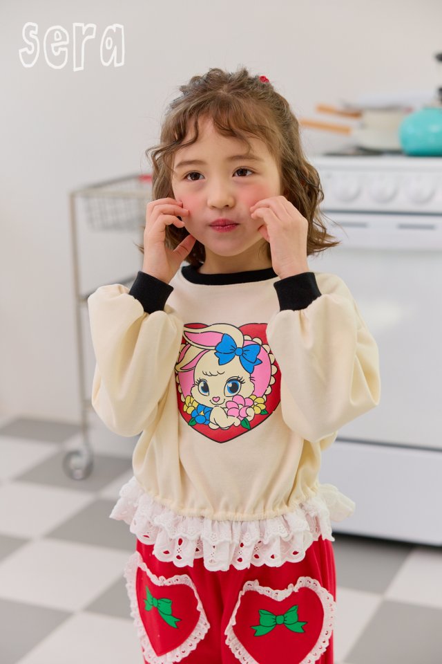 Sera - Korean Children Fashion - #childrensboutique - Lace Heart Sweatshirts - 6