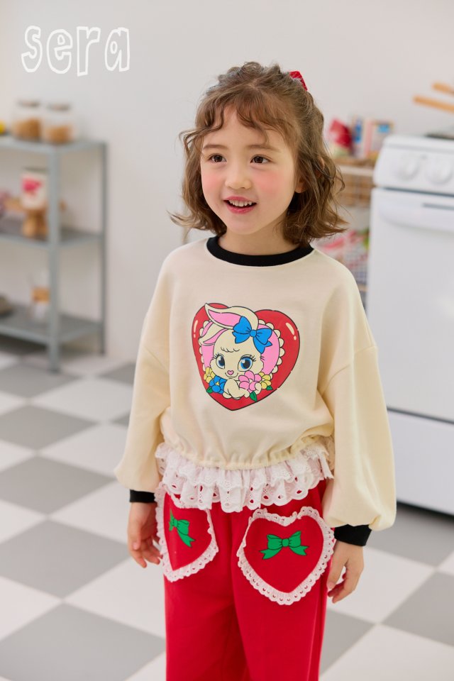 Sera - Korean Children Fashion - #designkidswear - Lace Heart Sweatshirts - 7