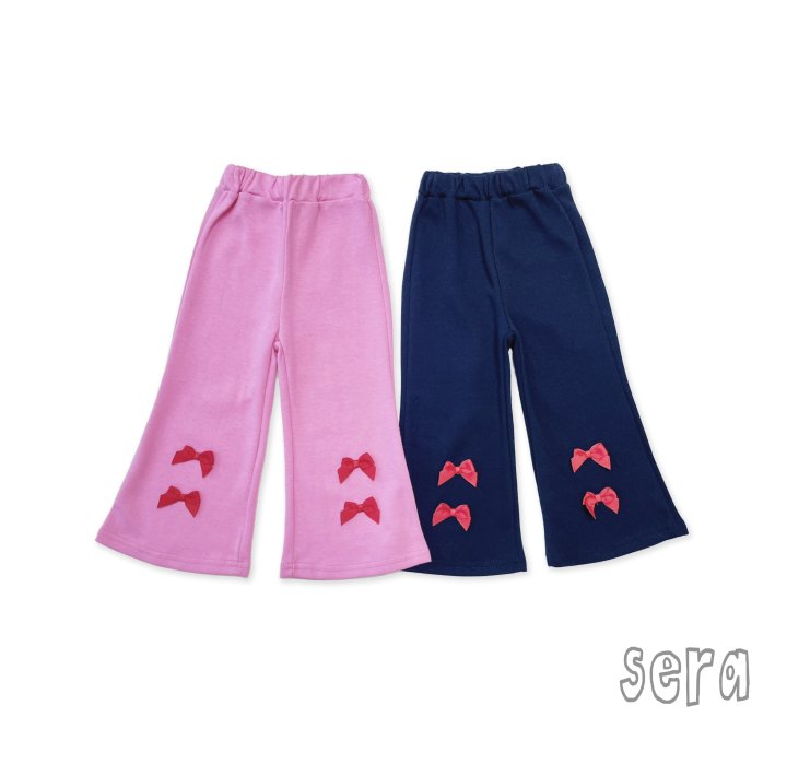 Sera - Korean Children Fashion - #discoveringself - Double Ribbon Bootcut Pants