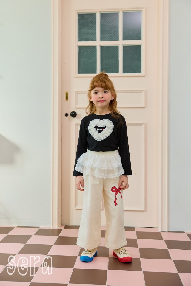 Sera - Korean Children Fashion - #fashionkids - Frill Heart Span Tee - 7