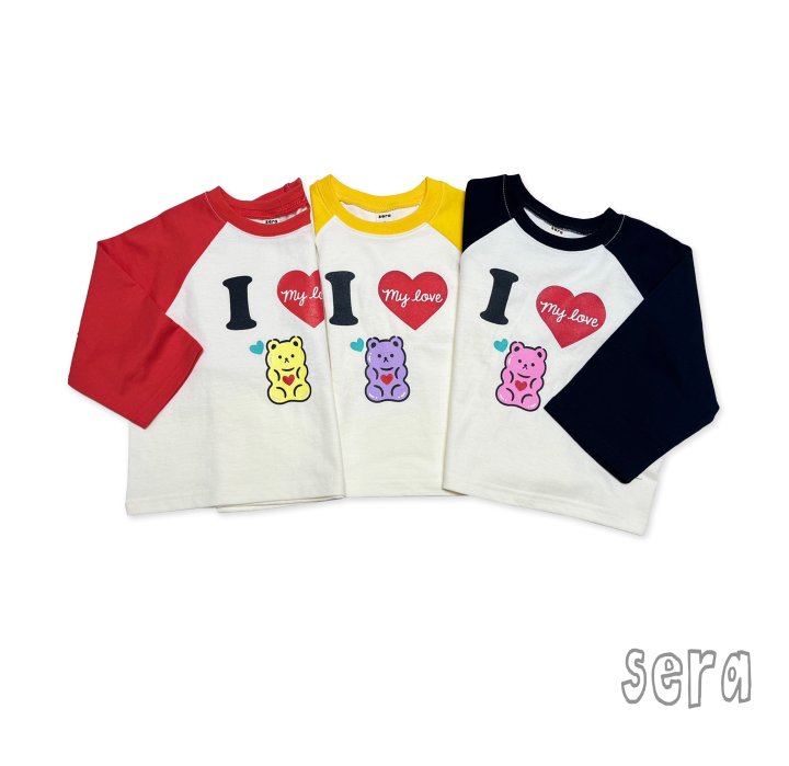 Sera - Korean Children Fashion - #kidsshorts - Love Raglan Tee