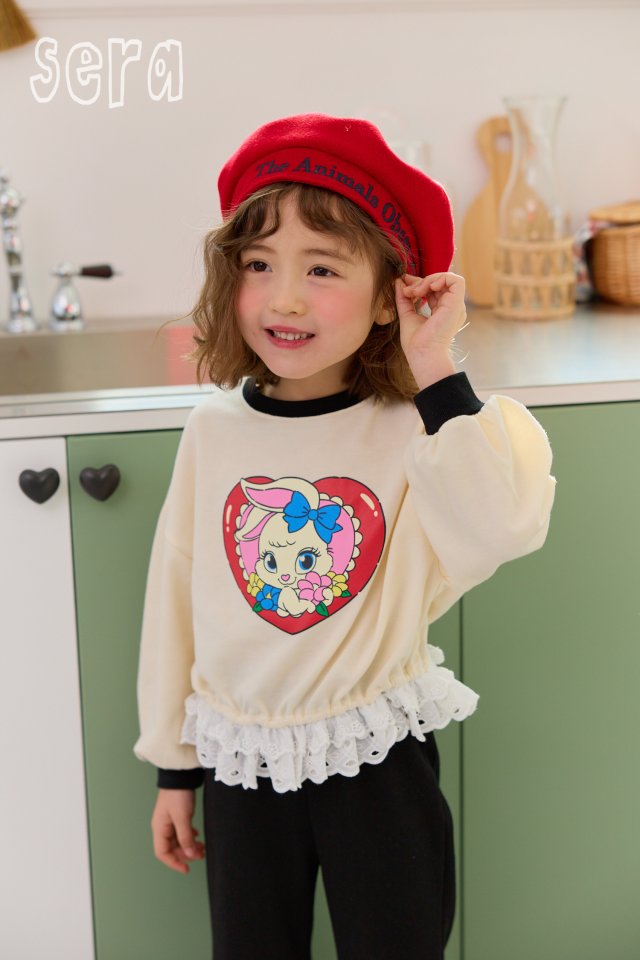 Sera - Korean Children Fashion - #kidsshorts - Lace Heart Sweatshirts - 10