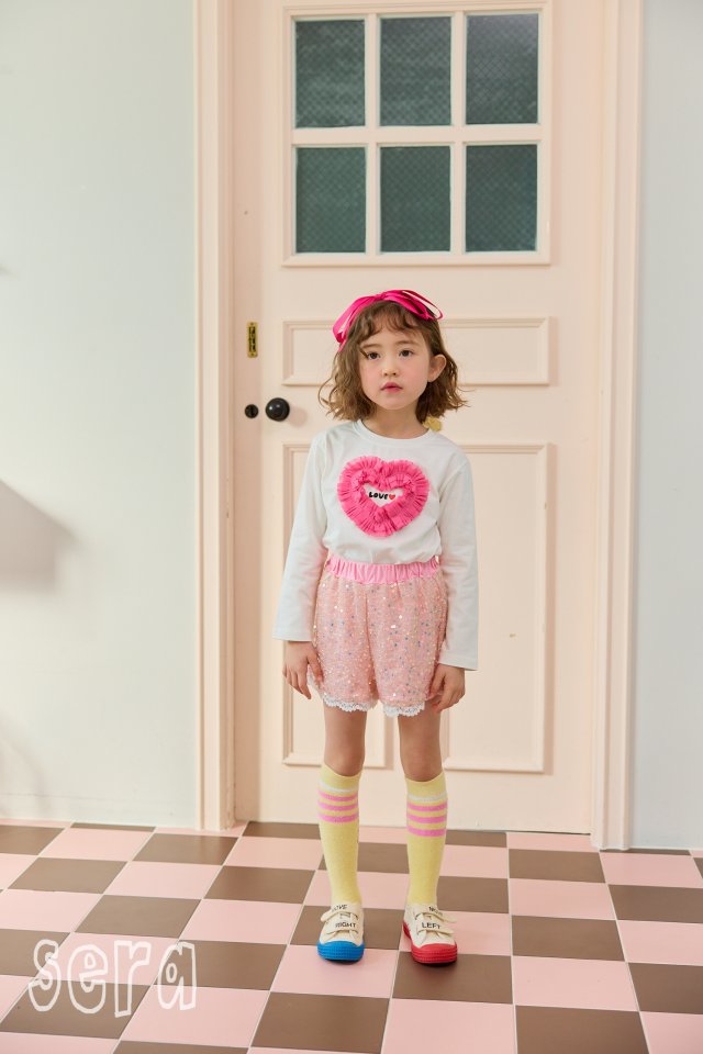 Sera - Korean Children Fashion - #kidzfashiontrend - Frill Heart Span Tee - 10