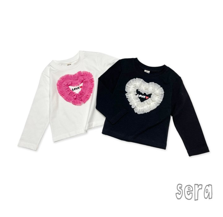 Sera - Korean Children Fashion - #prettylittlegirls - Frill Heart Span Tee