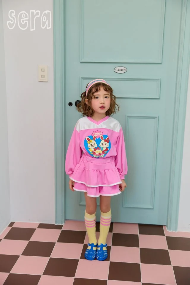 Sera - Korean Children Fashion - #minifashionista - Twin Heart Skirt Pants Top Bottom Set - 4