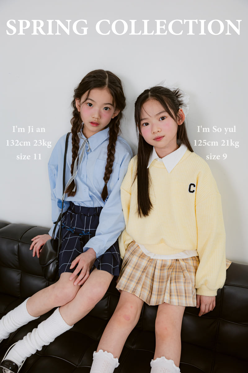 Sm2 - Korean Children Fashion - #Kfashion4kids - K02 Check Ribbon Skirt - 12