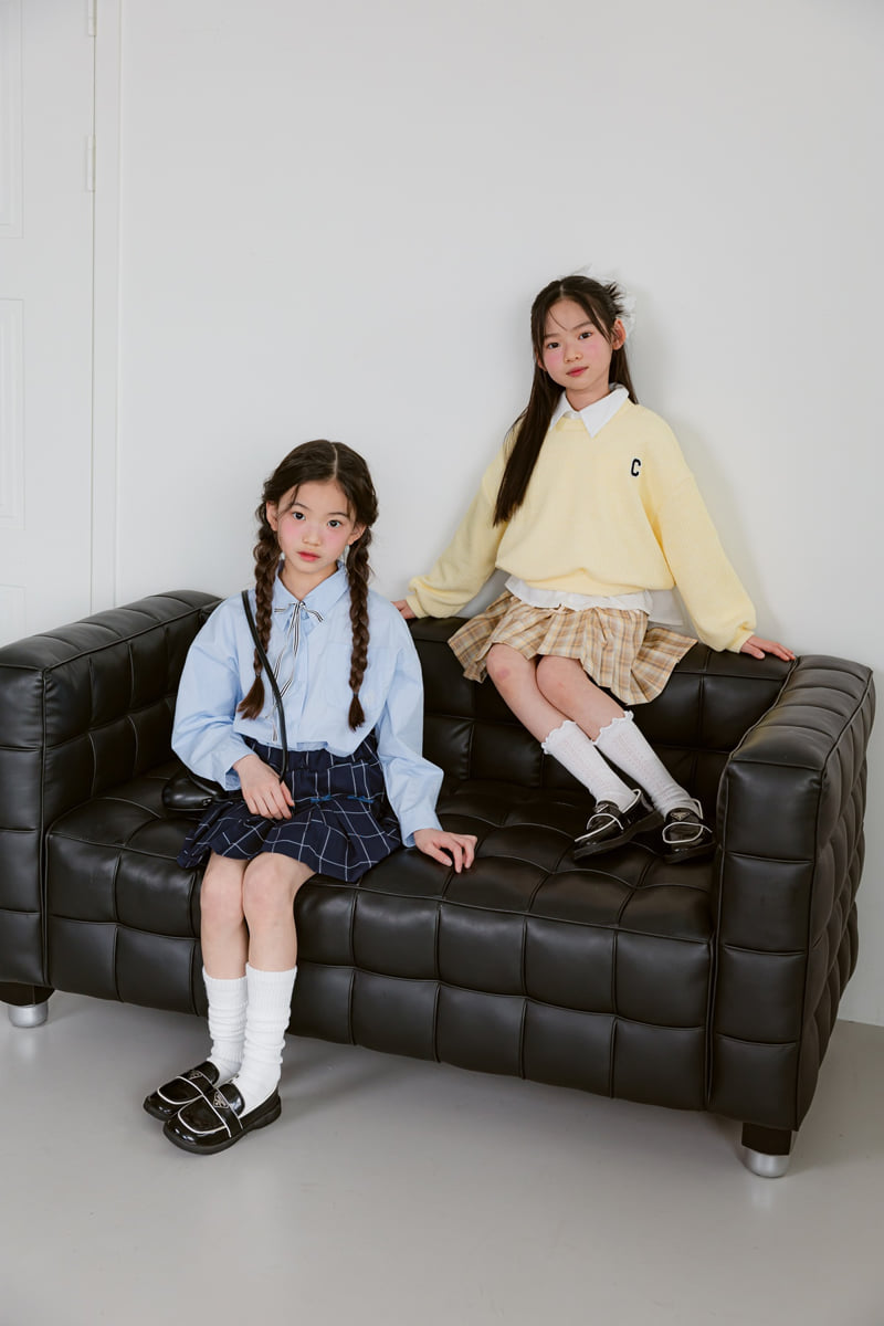 Sm2 - Korean Children Fashion - #childofig - K02 Check Ribbon Skirt - 4