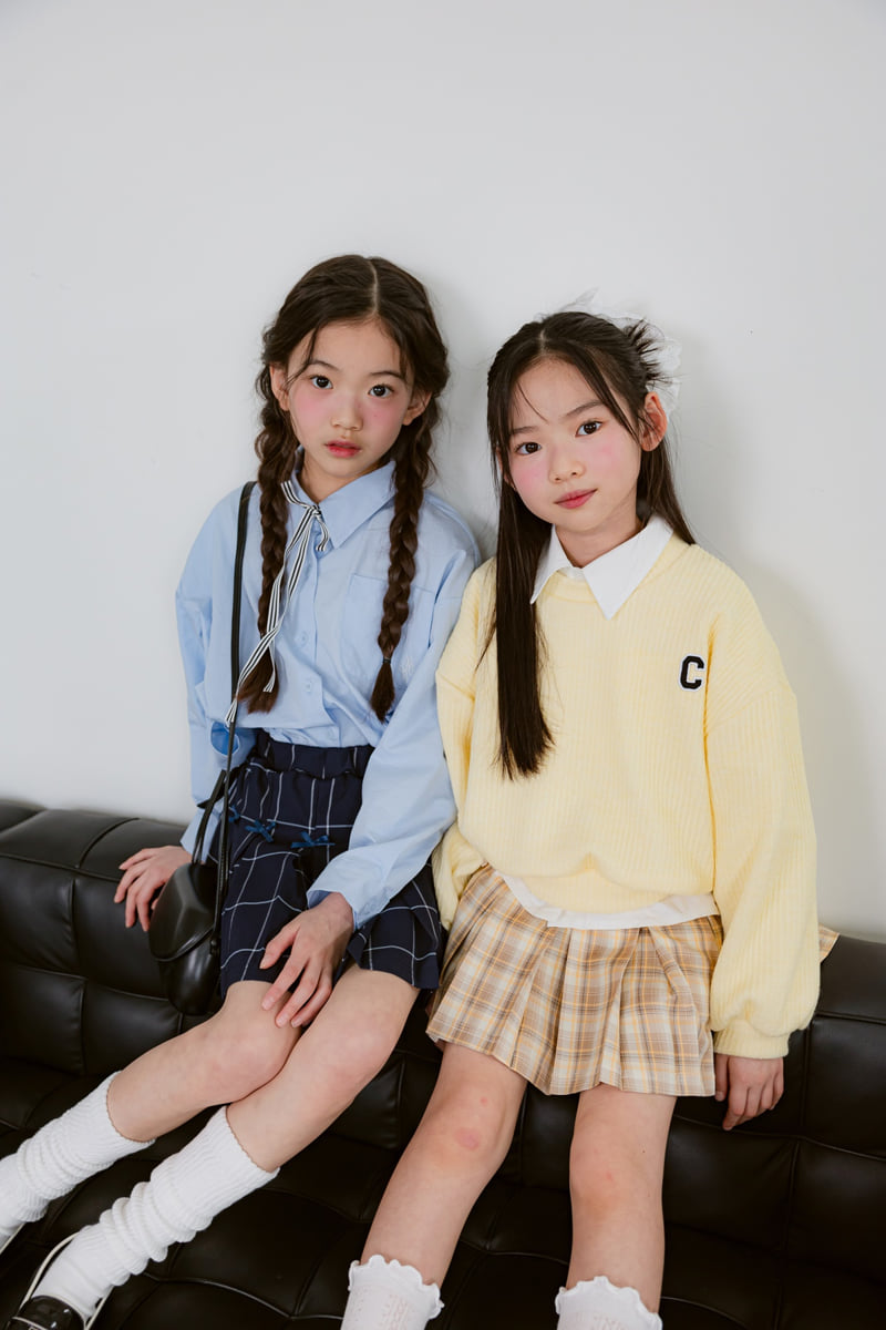 Sm2 - Korean Children Fashion - #kidsshorts - K02 Check Ribbon Skirt - 9