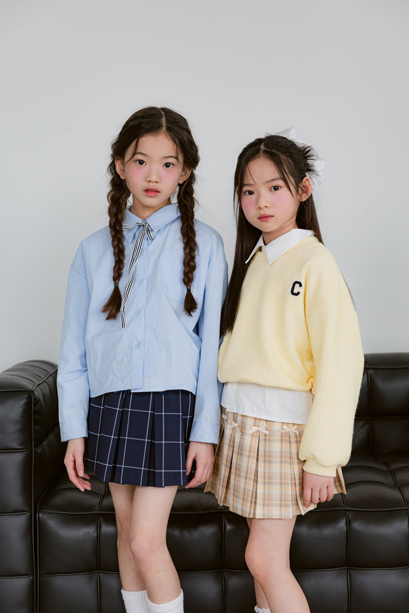 Sm2 - Korean Children Fashion - #kidzfashiontrend - K02 Check Ribbon Skirt - 11