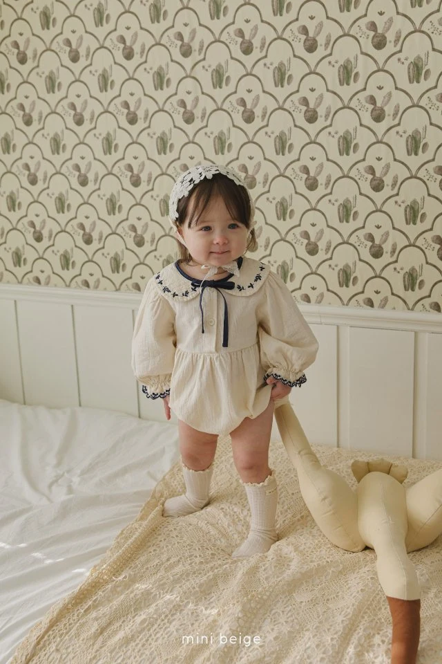 The Beige - Korean Baby Fashion - #babyboutique - Printed Collar Suit - 6