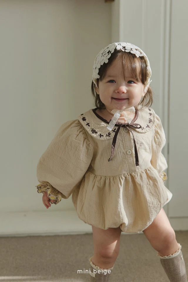 The Beige - Korean Baby Fashion - #babyboutiqueclothing - Printed Collar Suit - 8