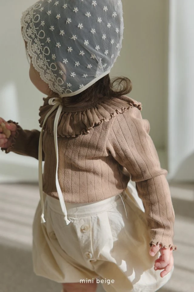 The Beige - Korean Baby Fashion - #babyboutiqueclothing - Eyelet Frill Tee - 4