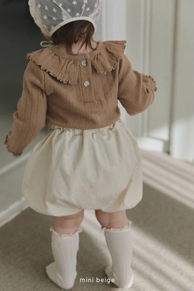 The Beige - Korean Baby Fashion - #babyfever - Eyelet Frill Tee - 6