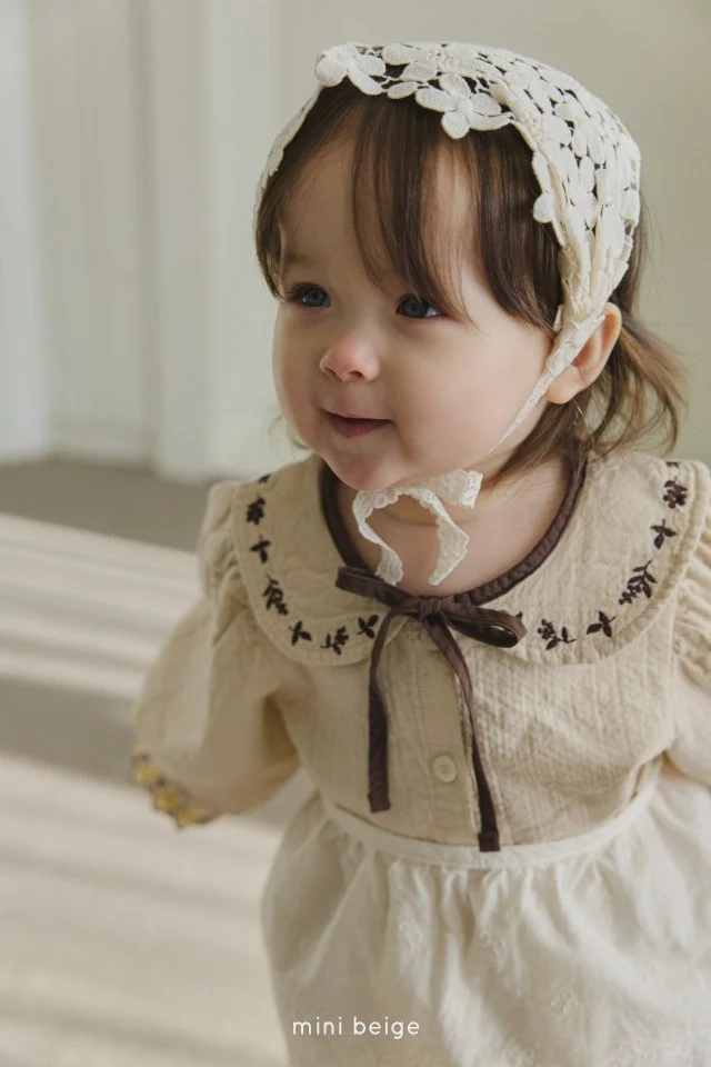 The Beige - Korean Baby Fashion - #babyfashion - Mini Lace Apron - 4