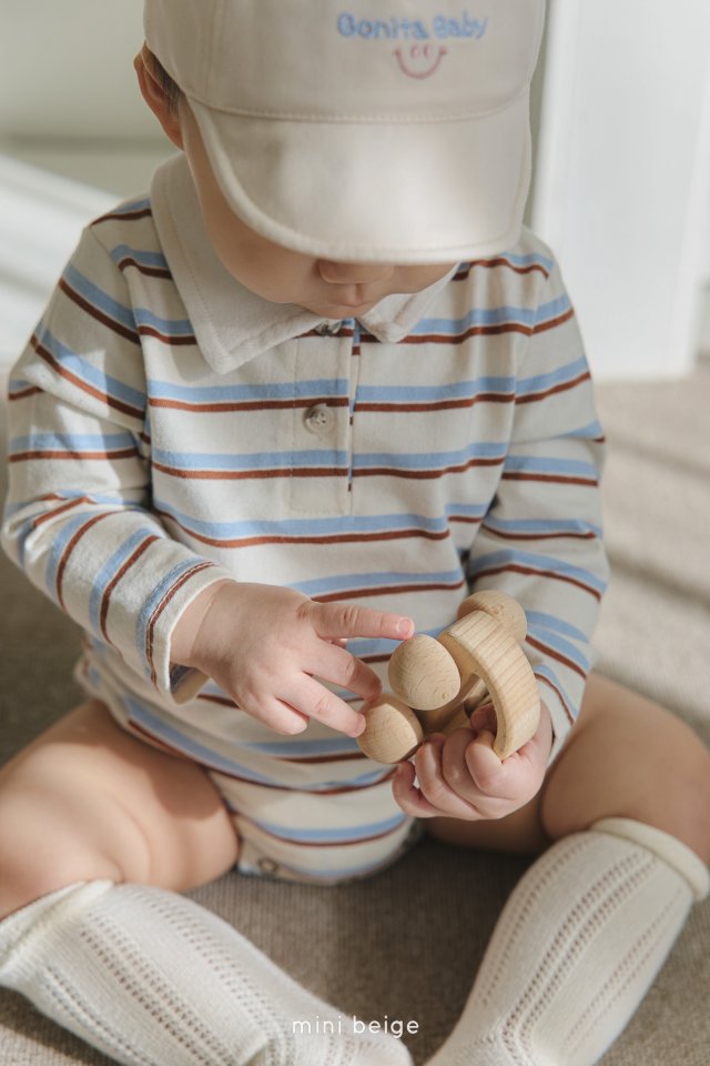 The Beige - Korean Baby Fashion - #babygirlfashion - Stripe Collar Suit - 2