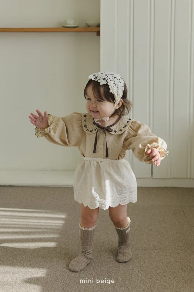 The Beige - Korean Baby Fashion - #babygirlfashion - Mini Lace Apron - 5