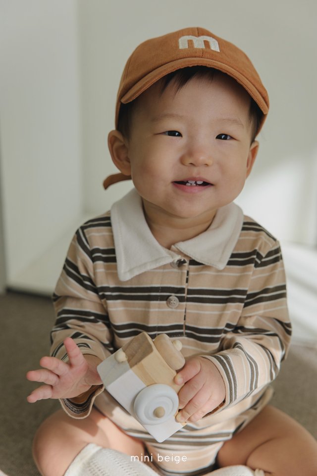 The Beige - Korean Baby Fashion - #babylifestyle - Stripe Collar Suit - 4