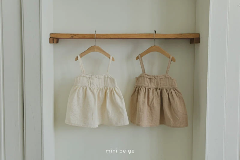 The Beige - Korean Baby Fashion - #babyoutfit - Open Suspenders Skirt