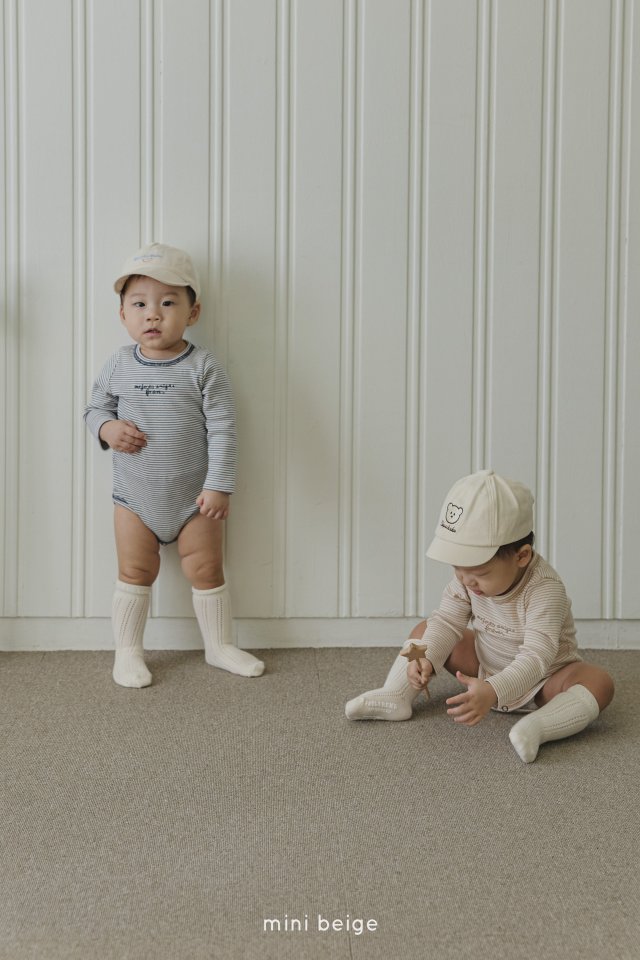 The Beige - Korean Baby Fashion - #babyoutfit - Embroidered Stripe Suit - 5