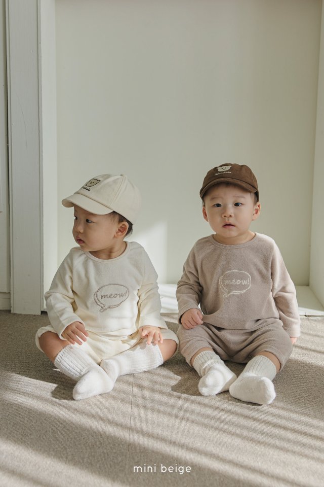 The Beige - Korean Baby Fashion - #babyootd - Terry Embroidery Suit - 4