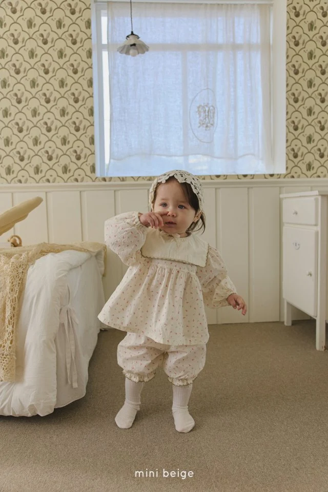 The Beige - Korean Baby Fashion - #babyoutfit - Sarah Embroidery Set