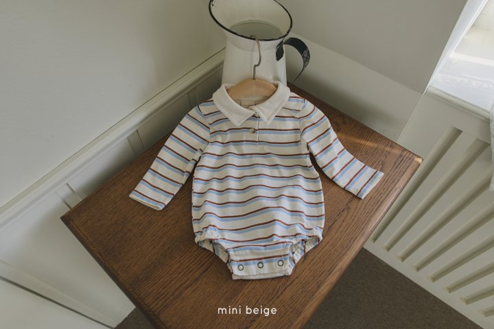 The Beige - Korean Baby Fashion - #babywear - Stripe Collar Suit - 8