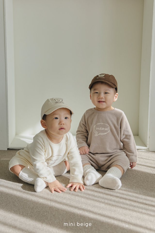 The Beige - Korean Baby Fashion - #babywear - Terry Embroidery Suit - 6