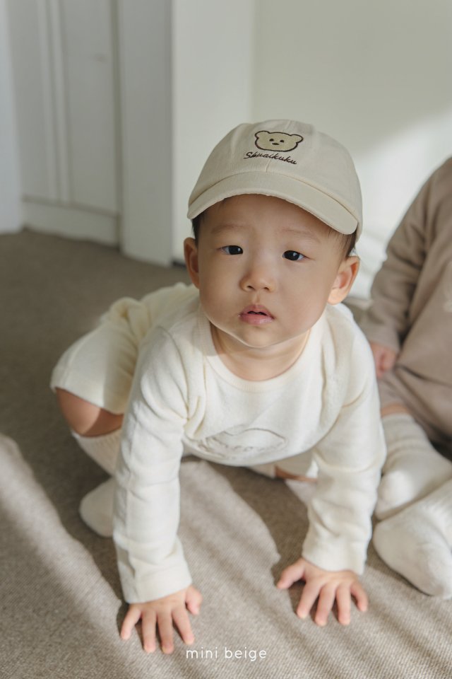 The Beige - Korean Baby Fashion - #onlinebabyboutique - Terry Embroidery Suit - 7