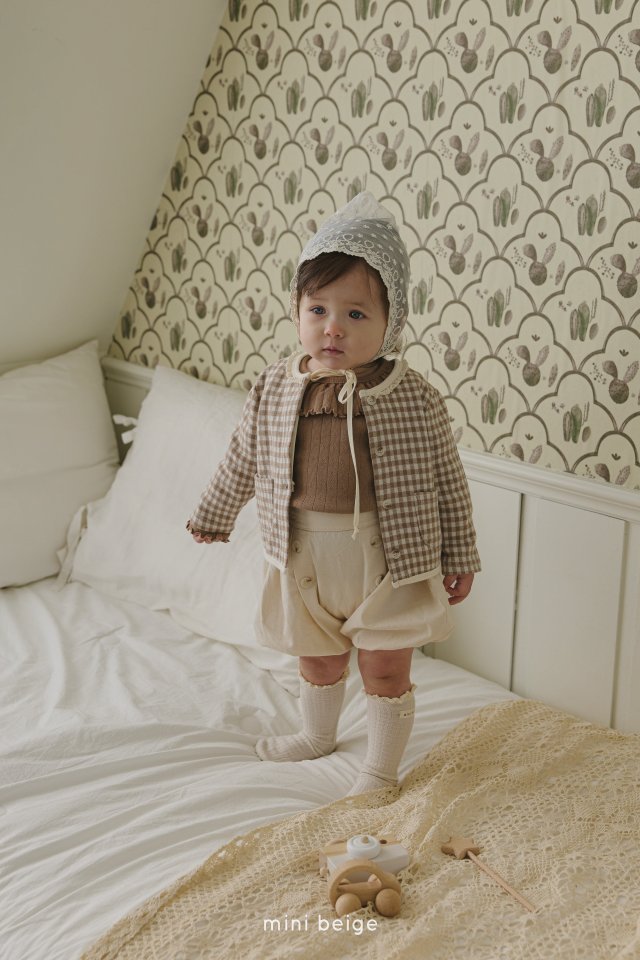 The Beige - Korean Baby Fashion - #onlinebabyboutique - Check Cardigan - 2