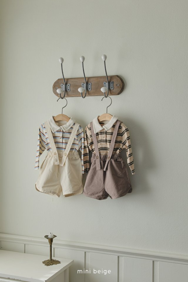 The Beige - Korean Baby Fashion - #onlinebabyshop - Stripe Collar Suit - 10