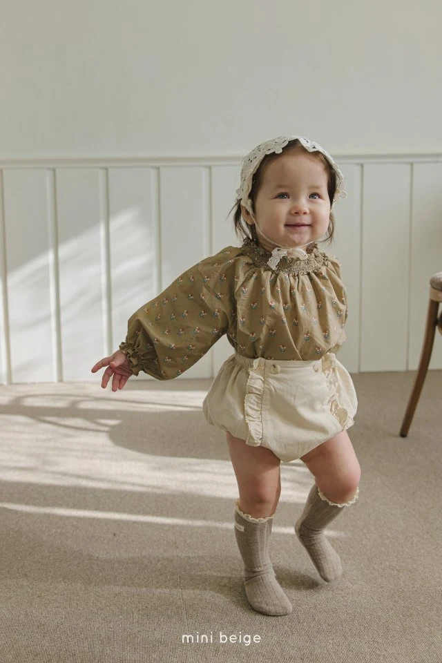 The Beige - Korean Baby Fashion - #smilingbaby - Cut Shirring Bloomers - 9