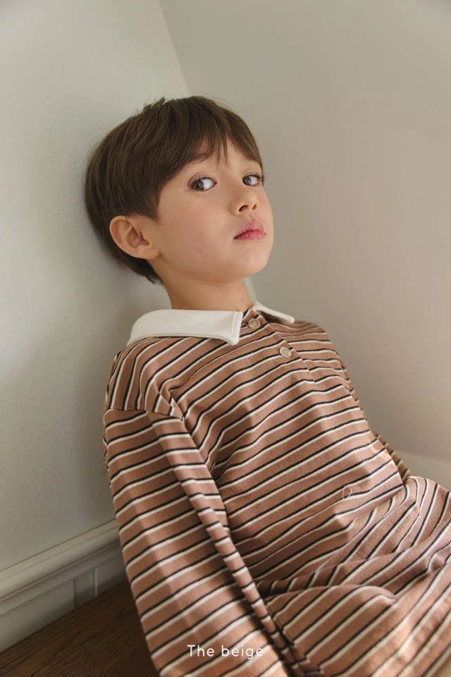 The Beige - Korean Children Fashion - #childrensboutique - Multi Stripe Collar Tee