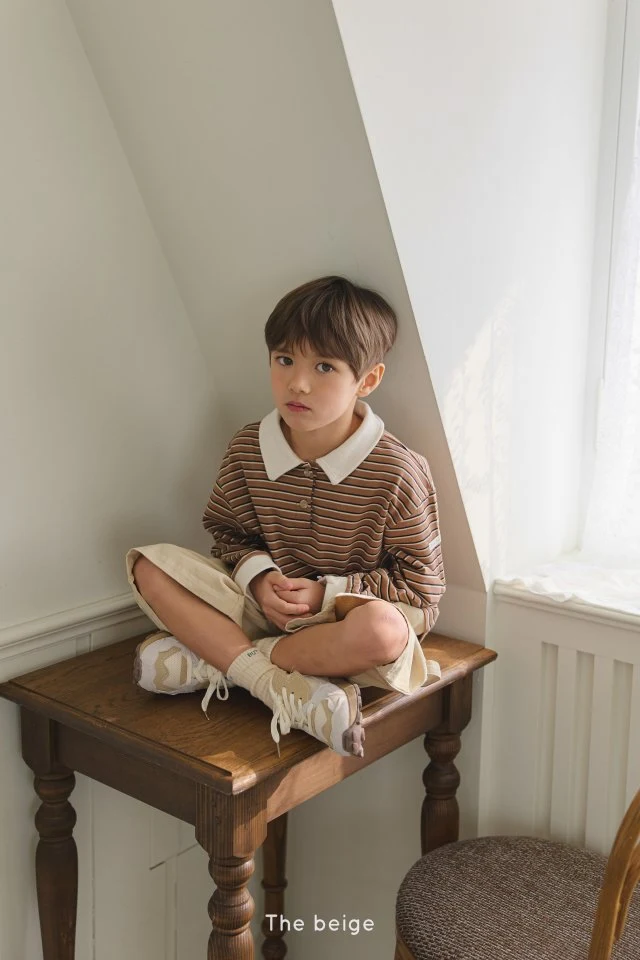 The Beige - Korean Children Fashion - #designkidswear - Multi Stripe Collar Tee - 2