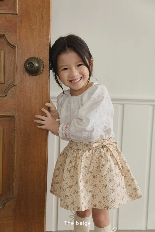 The Beige - Korean Children Fashion - #kidsshorts - Smoked Shirring Blouse