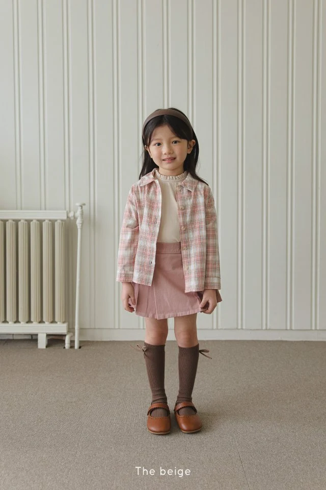 The Beige - Korean Children Fashion - #kidzfashiontrend - Cotton Pleated Skirt