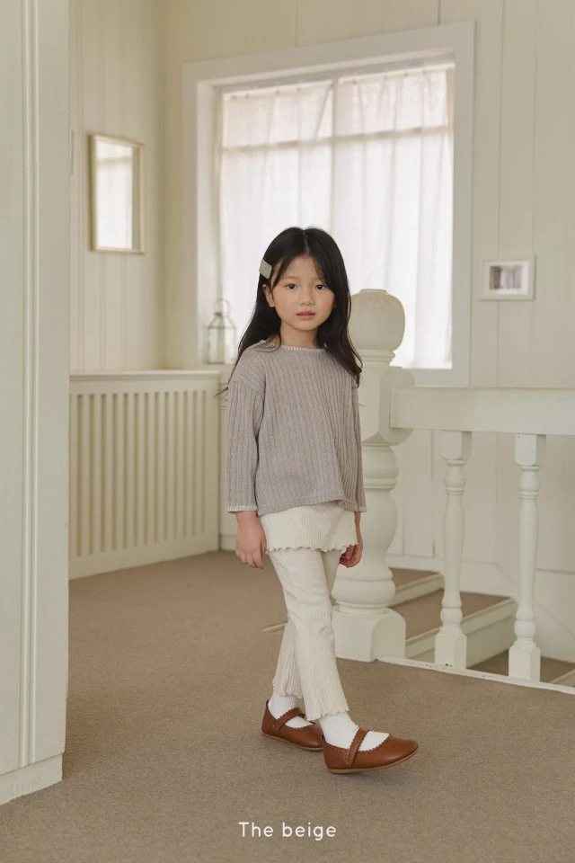 The Beige - Korean Children Fashion - #minifashionista - Wrap Bootcut Skirt Leggings - 3