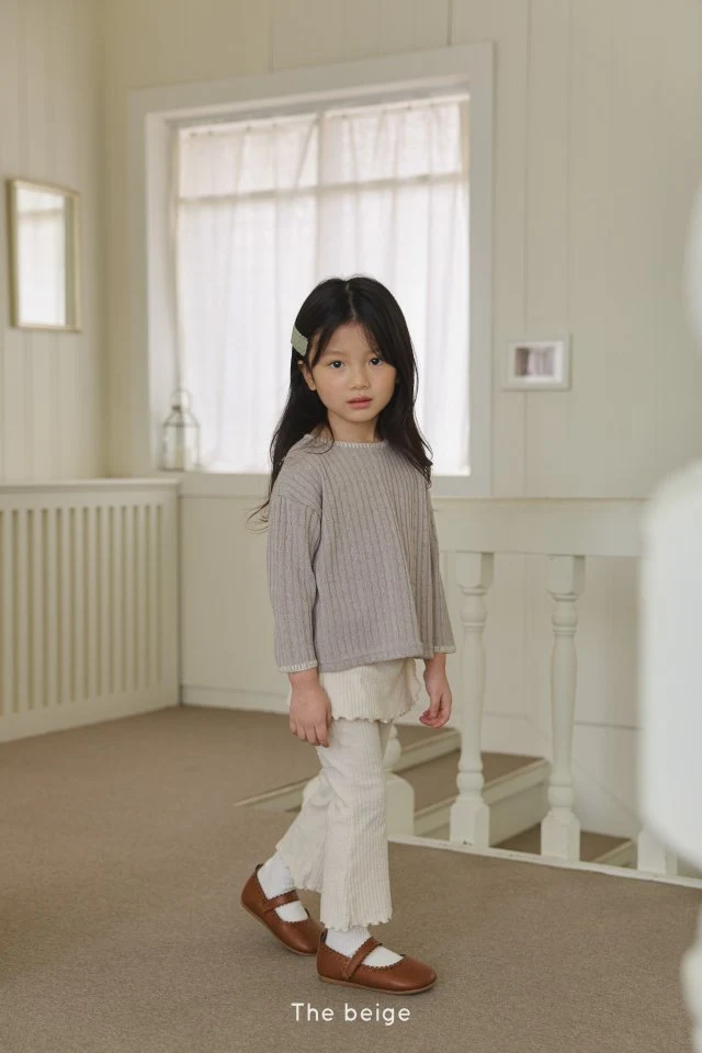 The Beige - Korean Children Fashion - #minifashionista - Wrap Bootcut Skirt Leggings - 4