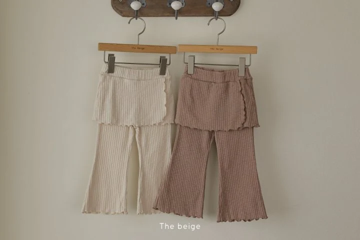 The Beige - Korean Children Fashion - #toddlerclothing - Wrap Bootcut Skirt Leggings - 6