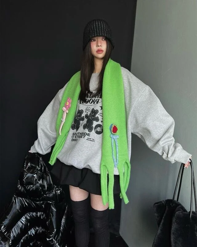 Toll - Korean Women Fashion - #momslook - Flower Muffler - 8