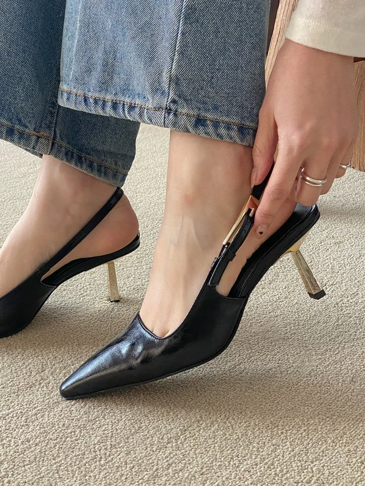 Vade - Korean Women Fashion - #momslook - Stiletto Unique Heel Slingback - 10