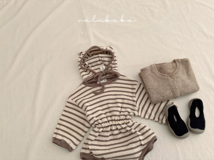 Valu Bebe - Korean Baby Fashion - #babyboutique - Bebe Latte Stripe Suit - 5