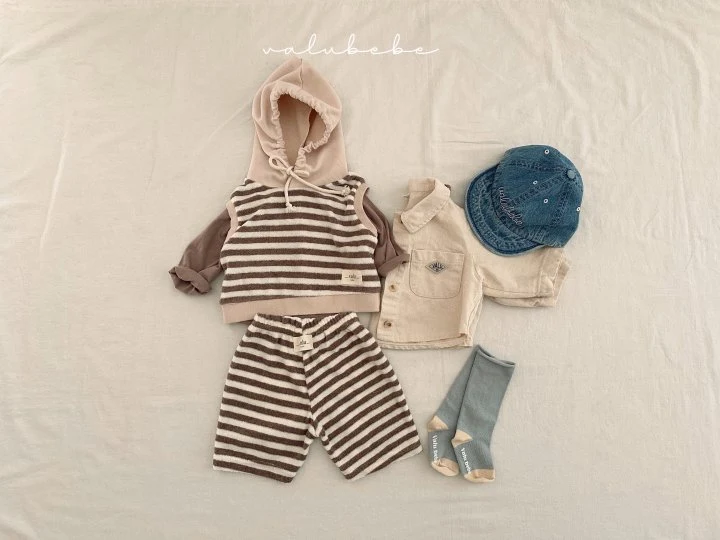 Valu Bebe - Korean Baby Fashion - #babyboutiqueclothing - Terry Stripe Pants (Bebe) - 11