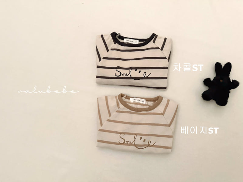 Valu Bebe - Korean Baby Fashion - #babyboutiqueclothing - Bebe Smile Stripe Tee - 12