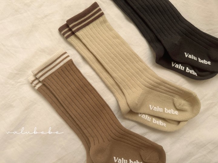 Valu Bebe - Korean Baby Fashion - #babyfashion - Ribbed Line Socks - 6