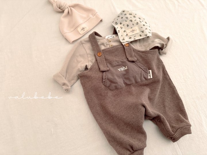 Valu Bebe - Korean Baby Fashion - #babyfashion - Bebe Valu Waffle Suspenders Suit - 5