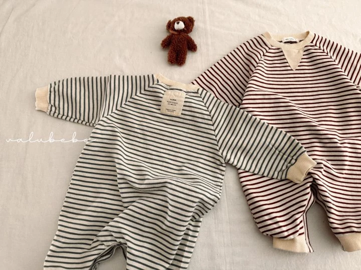 Valu Bebe - Korean Baby Fashion - #babygirlfashion - Bebe Mui Striped Suit - 6